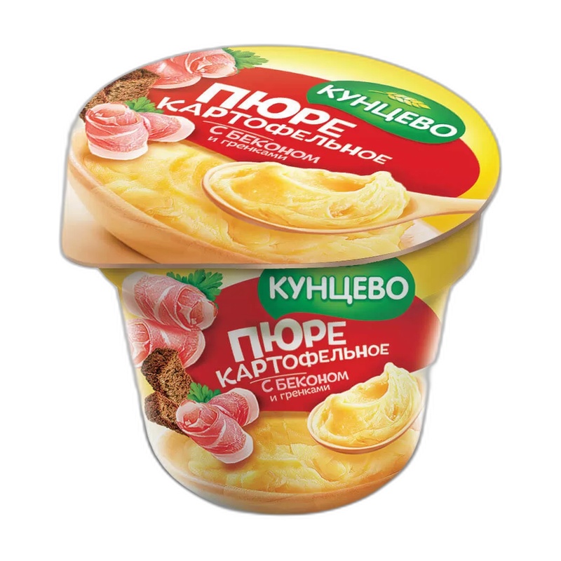 ПЮРЕ КАРТОФЕЛЬНОЕ КУНЦЕВО БЕКОН ГРЕНКИ 40Г П/С
