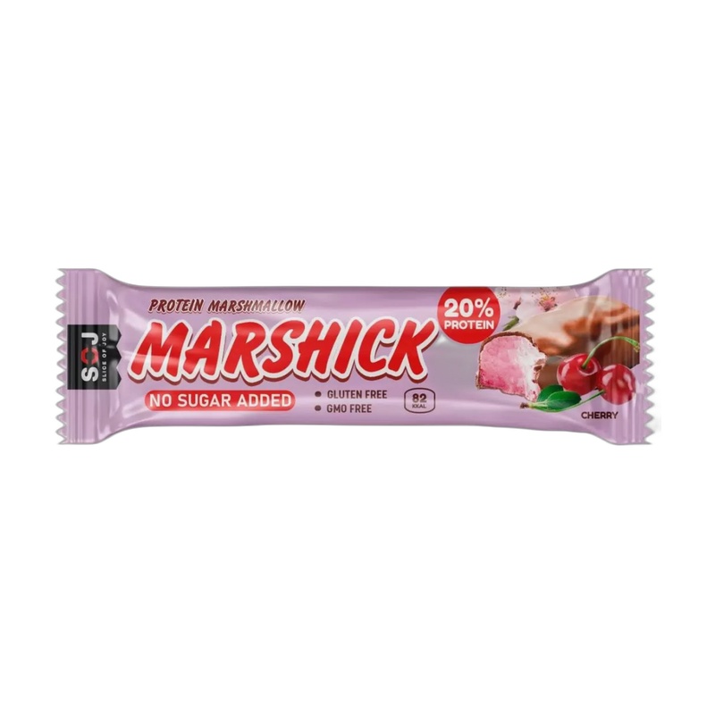 БАТОНЧИК ПРОТЕИНОВЫЙ SOJ MARSHMALLOW ВИШНЯ В МОЛОЧНОМ ШОКОЛАДЕ 30Г