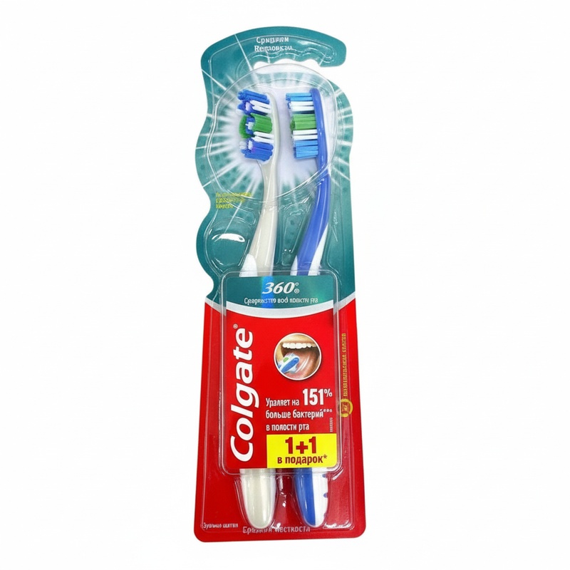 ЩЕТКА ЗУБНАЯ COLGATE 360 БАЗОВАЯ 1+1