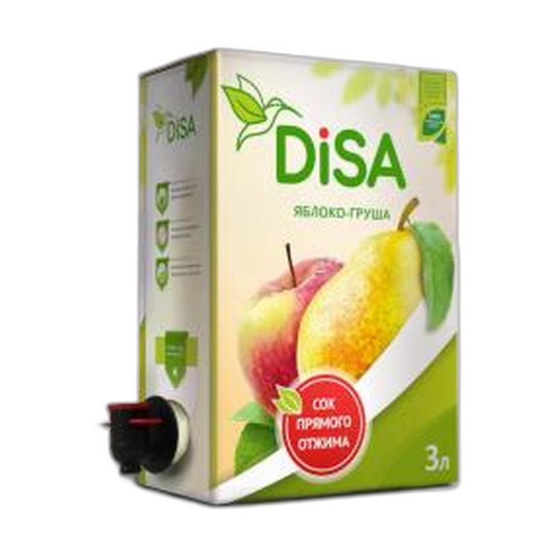 СОК DISA ЯБЛОКО ГРУША 3Л Т/П