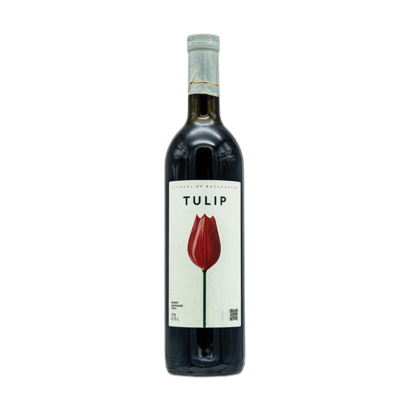ВИНО TULIP КРАСНОЕ ПОЛУСЛАДКОЕ 12% 0,75Л КАЗАХСТАН