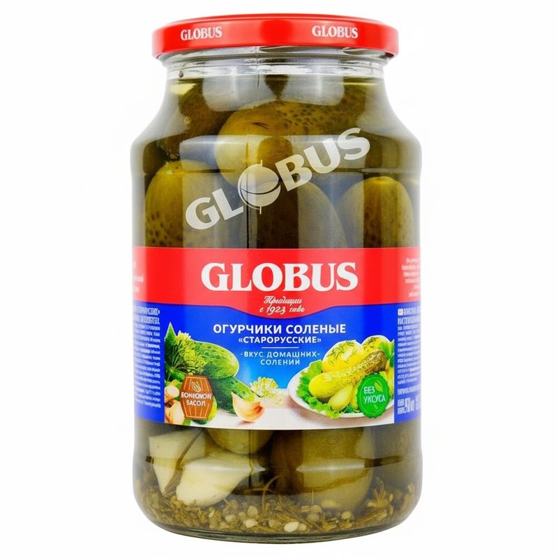ОГУРЦЫ GLOBUS СОЛЕНЫЕ 900МЛ