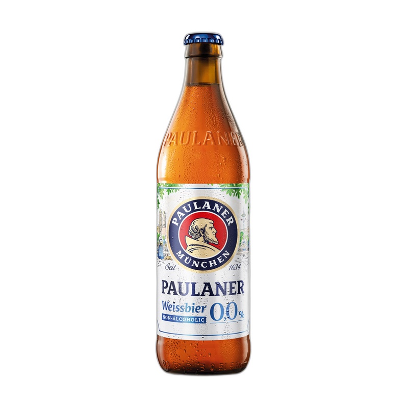 ПИВО БЕЗАЛКОГОЛЬНОЕ PAULANER WEISSBIER Н/ФИЛЬТР 0,5Л СТ/Б
