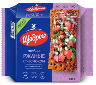 ХЛЕБЦЫ РЖАНЫЕ ЩЕДРЫЕ С ЧЕСНОКОМ 200Г