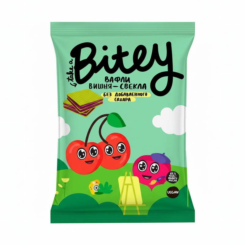 ВАФЛИ ФРУКТОВО-ОВОЩНЫЕ BITEY ВИШНЯ СВЕКЛА 35Г
