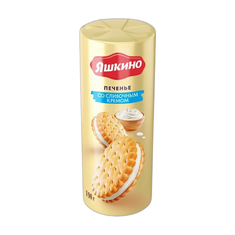 ПЕЧЕНЬЕ ЯШКИНО СЛИВОЧНЫЙ КРЕМ190Г