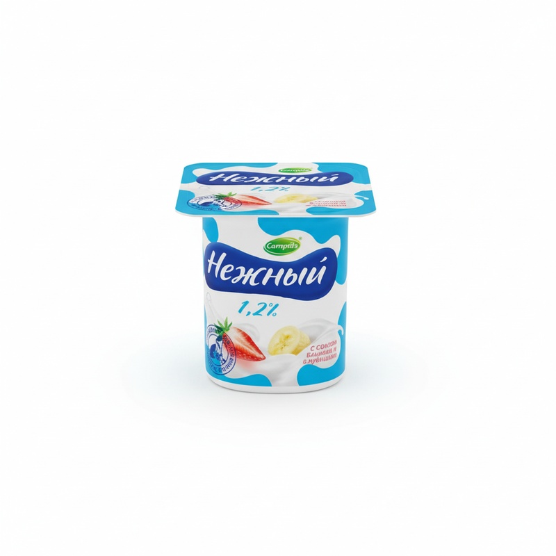 ЙОГУРТ CAMPINA НЕЖНЫЙ БАНАН КЛУБНИКА 1,2% 100Г