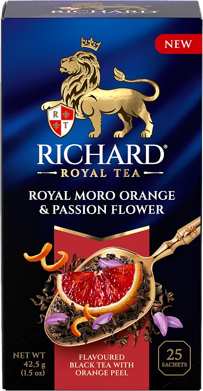 ЧАЙ ЧЕРНЫЙ RICHARD ROYAL MORO ORANGE&PASSION FLOWER 25 ПАКЕТИКОВ