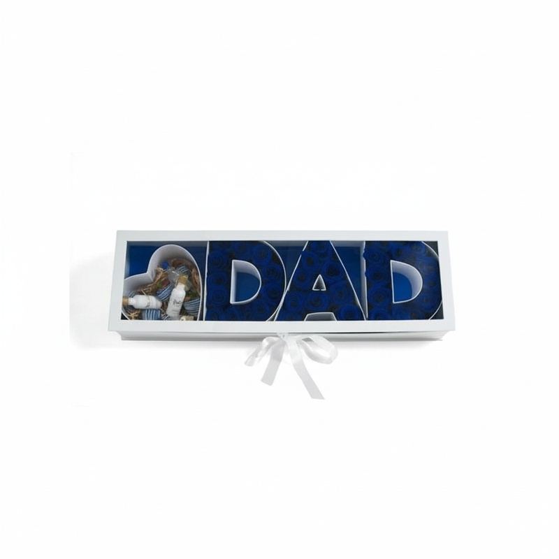 БОКС ПОДАРОЧНЫЙ СЕРЫЙ LOVE DAD 1ШТ BOX-112L