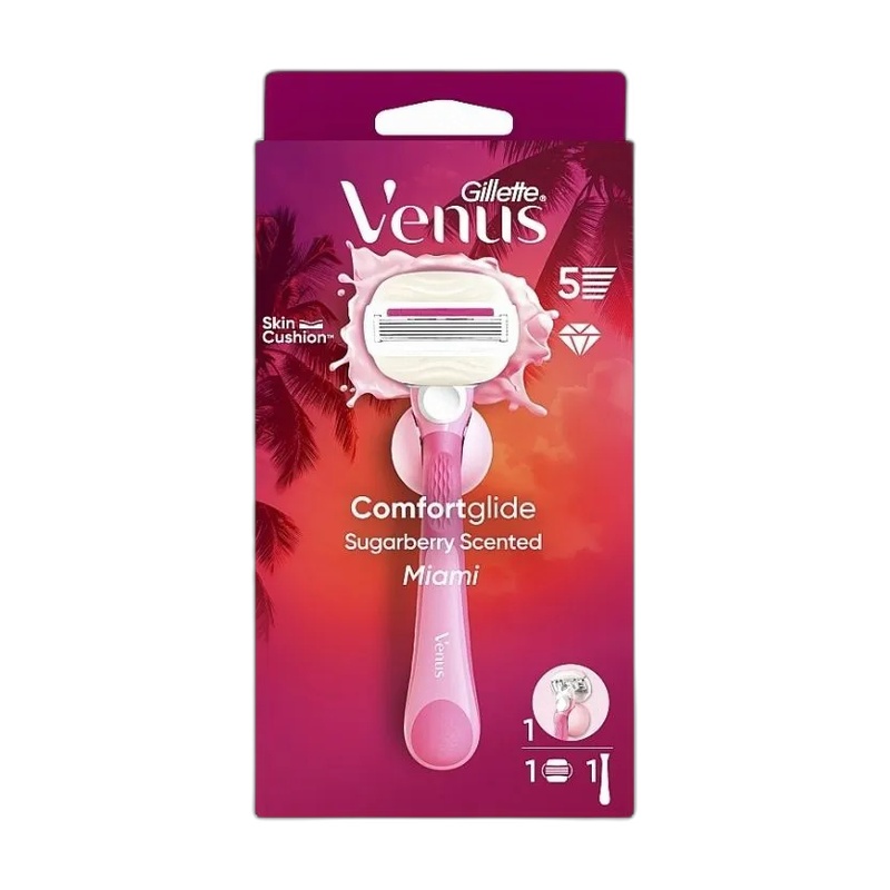 БРИТВА GILLETTE VENUS COMFORTGLIDE MIAMI 5 + 1 КАРТРИДЖ + ДЕРЖАТЕЛЬ