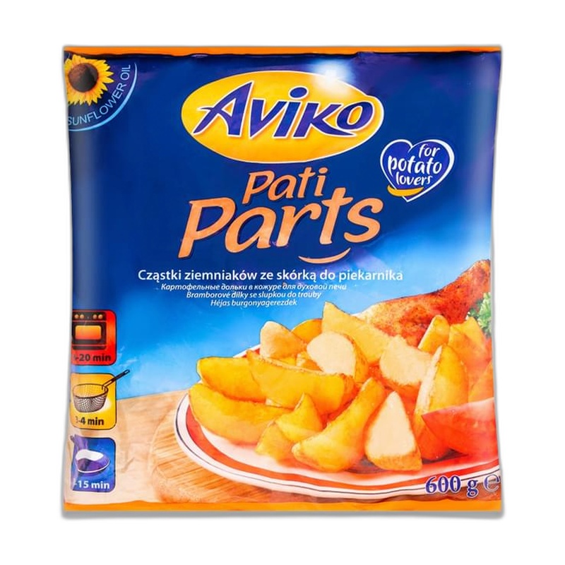 КАРТОФЕЛЬНЫЕ ДОЛЬКИ ЗАМОРОЖЕННЫЕ AVIKO С КОЖУРОЙ 600Г