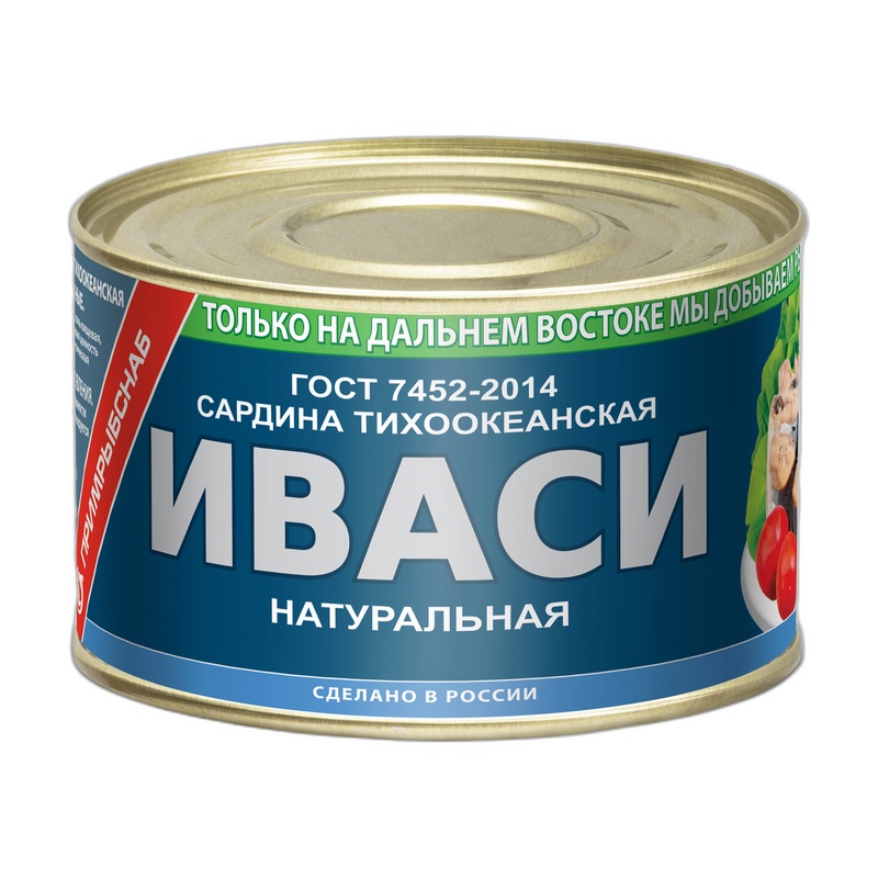 САРДИНА ИВАСИ ПРИМРЫБСНАБ ТИХООКЕАНСКАЯ 250Г