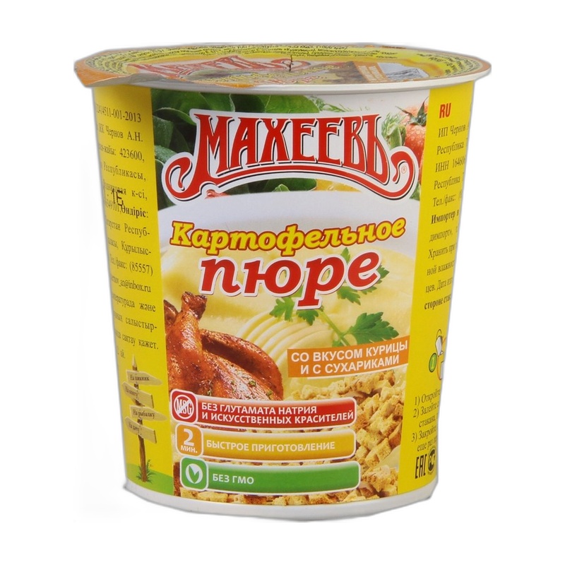 ПЮРЕ КАРТОФЕЛЬНОЕ МАХЕЕВ КУРИЦА С СУХАРИКАМИ 40Г П/С