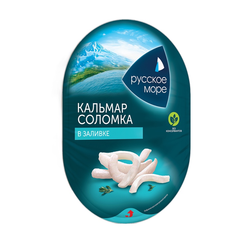 МЯСО КАЛЬМАРА РУССКОЕ МОРЕ В ЗАЛИВКЕ СОЛОМКА 180Г