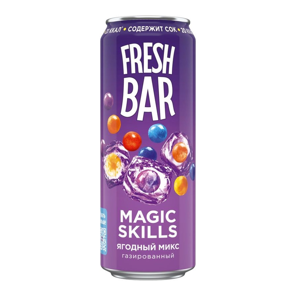 НАПИТОК ГАЗИРОВАННЫЙ FRESH BAR MAGIC SKILLS 0,45Л Ж/Б