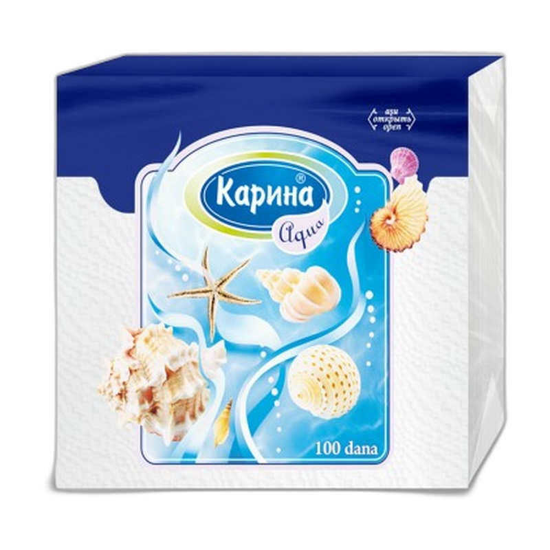 САЛФЕТКИ КАРИНА СТАНДАРТ С РИСУНКОМ 100ШТ