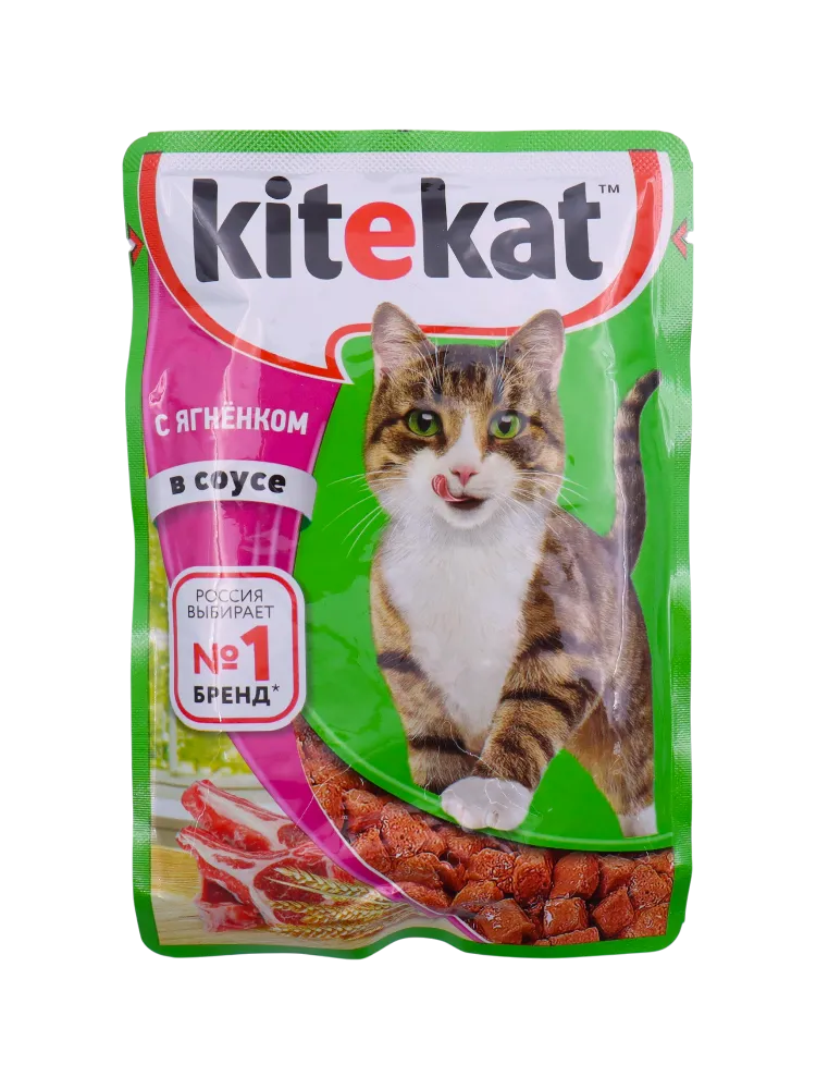 КОРМ ДЛЯ КОШЕК KITEKAT ЯГНЕНОК В СОУСЕ 85Г