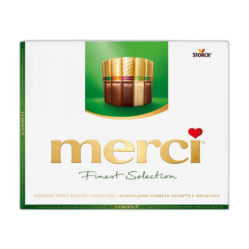 КОНФЕТЫ MERCI ШОКОЛАДНЫЕ МИНДАЛЬ 250Г