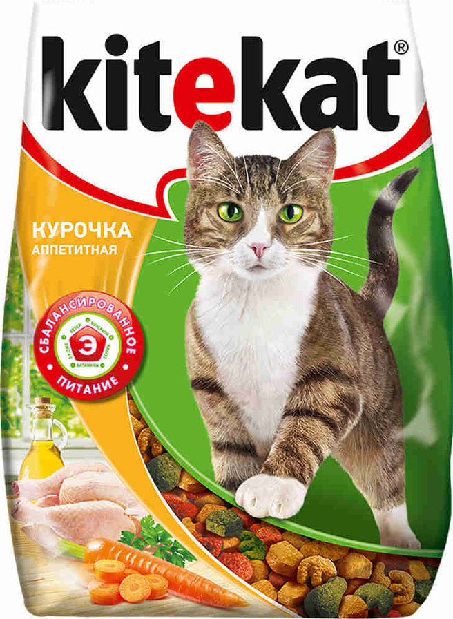 КОРМ ДЛЯ КОШЕК KITEKAT АППЕТИТНАЯ КУРОЧКА 350Г