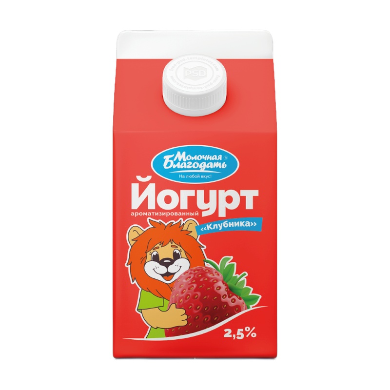 ЙОГУРТ ПИТЬЕВОЙ САДОВОЕ КЛУБНИКА 2,5% 500Г Ф/П