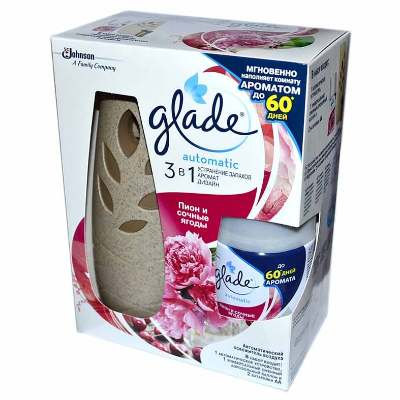 ОСВЕЖИТЕЛЬ ВОЗДУХА GLADE AUTOMATIC ПИОН И СОЧНЫЕ ЯГОДЫ 269МЛ