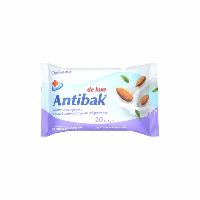 САЛФЕТКИ ВЛАЖНЫЕ ANTIBAK МИНДАЛЬНОЕ МОЛОЧКО 20ШТ