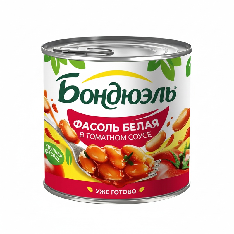 ФАСОЛЬ BONDUELLE БЕЛАЯ В ТОМАТНОМ СОУСЕ 425МЛ
