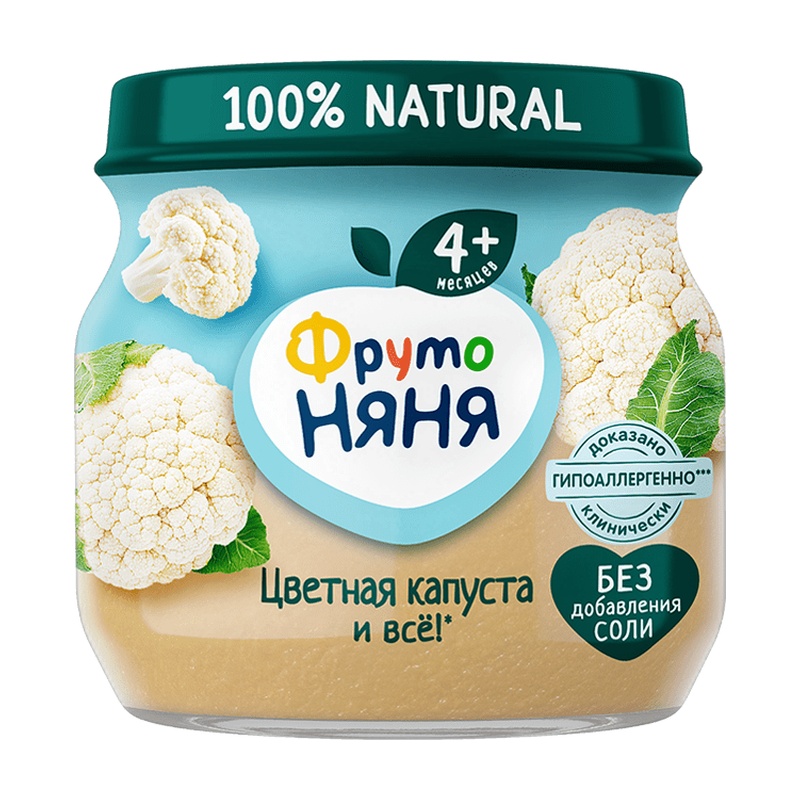 ПЮРЕ ФРУТО НЯНЯ ЦВЕТНАЯ КАПУСТА 80Г СТ/Б