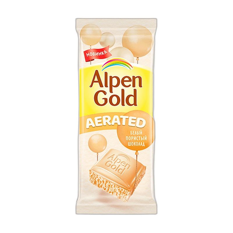 ШОКОЛАД ALPEN GOLD БЕЛЫЙ ПОРИСТЫЙ 80Г