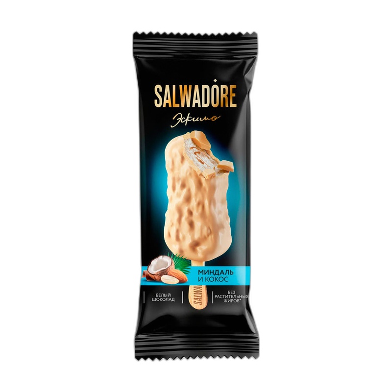 МОРОЖЕНОЕ SALWADORE МИНДАЛЬ И КОКОС 80Г ЭСКИМО