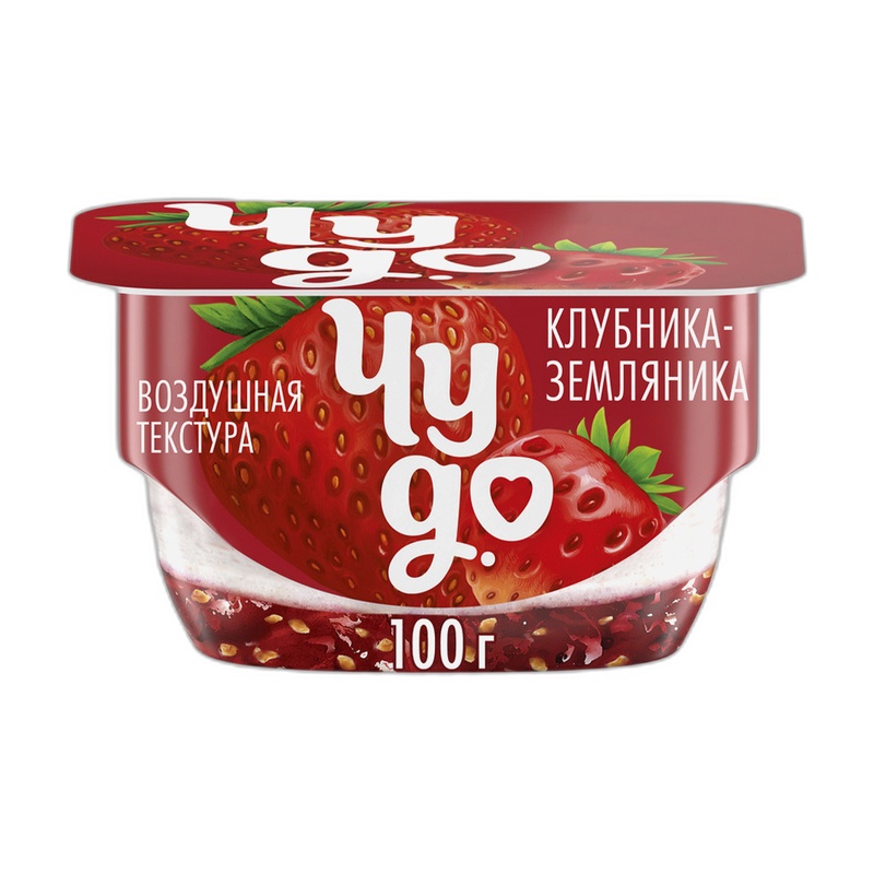 ТВОРОЖОК ЧУДО КЛУБНИКА ЗЕМЛЯНИКА 4,2% 100Г