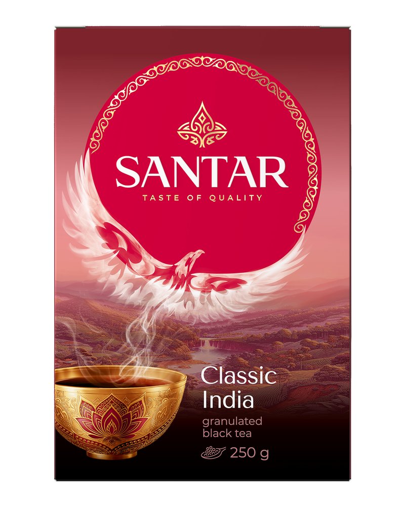 ЧАЙ ЧЕРНЫЙ SANTAR CLASSIC INDIA ГРАНУЛИРОВАННЫЙ 250Г + ЛОЖКА