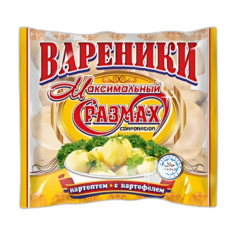 ВАРЕНИКИ МАКС.РАЗМАХ С КАРТОФЕЛЕМ 400ГР