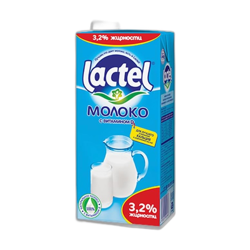 МОЛОКО LACTEL С ВИТАМИНОМ D 3,2% У/П 1Л Т/П