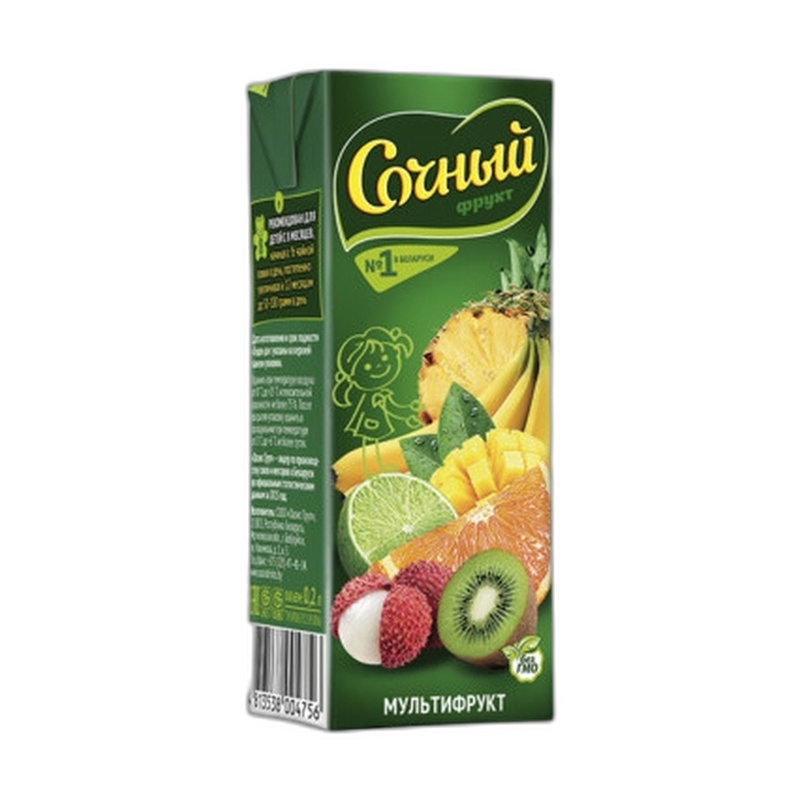 СОК СОЧНЫЙ МУЛЬТИФРУКТ 200МЛ Т/П