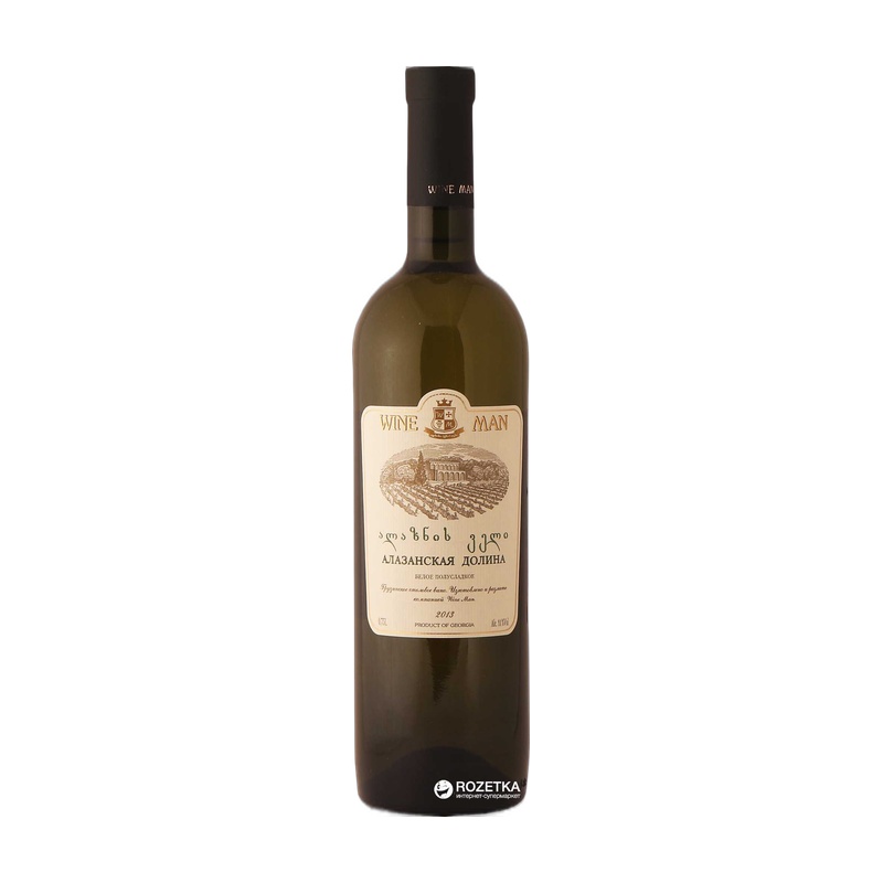 ВИНО WINE MAN АЛАЗАНСКАЯ ДОЛИНА КРАСНОЕ ПОЛУСЛАДКОЕ 11% 0,7Л ГРУЗИЯ