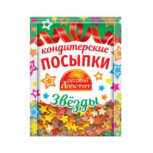 ПОСЫПКА КОНДИТЕРСКАЯ РУССКИЙ АППЕТИТ ЗВЕЗДЫ 50Г