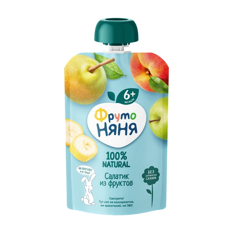 ПЮРЕ ФРУТО НЯНЯ САЛАТИК ИЗ ФРУКТОВ 90Г ПАУЧ