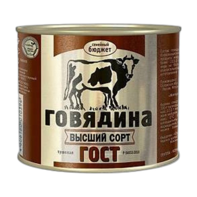 ТУШЕНКА СЕМЕЙНЫЙ БЮДЖЕТ ГОВЯЖЬЯ В/С 500Г