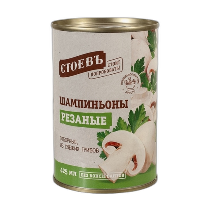 ШАМПИНЬОНЫ СТОЕВЪ РЕЗАНЫЕ 425МЛ