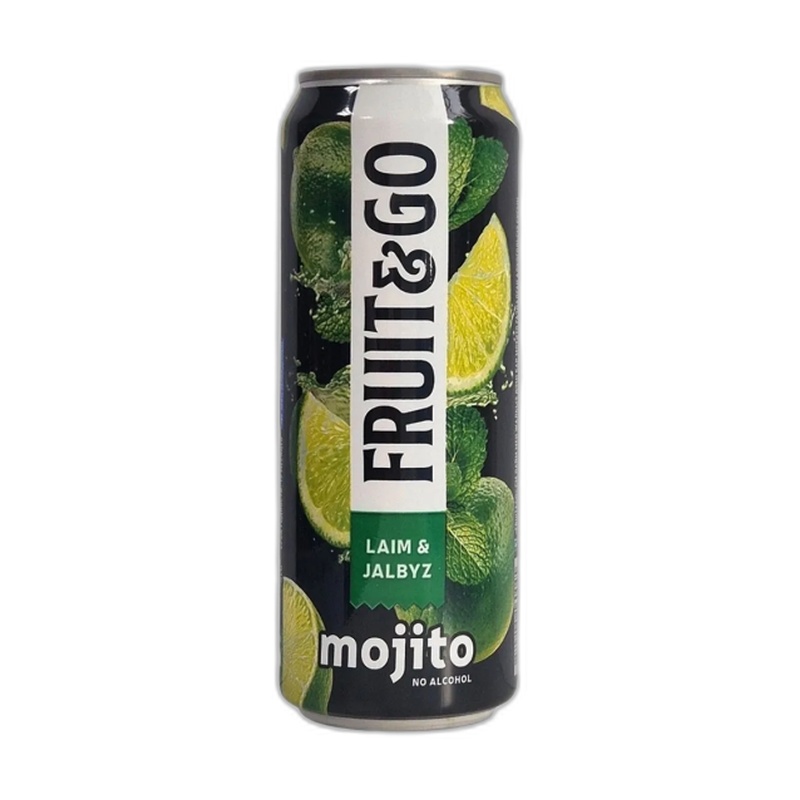 НАПИТОК ГАЗИРОВАННЫЙ FRUIT&GO МОХИТО ЛАЙМ МЯТА 0,45Л Ж/Б