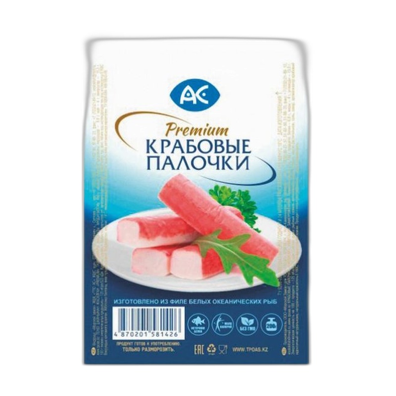 ПАЛОЧКИ КРАБОВЫЕ АС PREMIUM 200Г