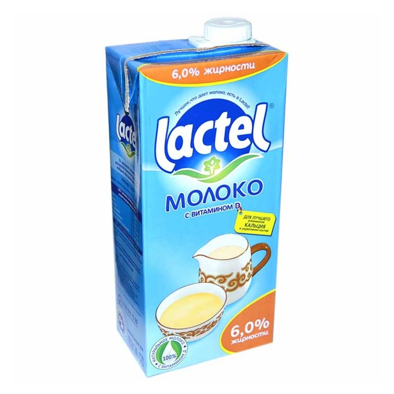 МОЛОКО LACTEL С ВИТАМИНОМ D 6% У/П 1Л Т/П