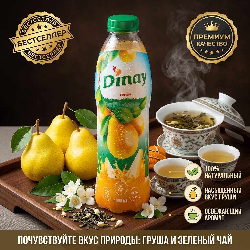 НАПИТОК СОКОСОДЕРЖАЩИЙ ГРУША 1Л ПЭТ