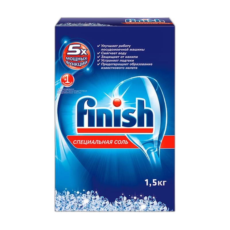 СОЛЬ ДЛЯ ПОСУДОМОЕЧНЫХ МАШИН FINISH 1,5КГ