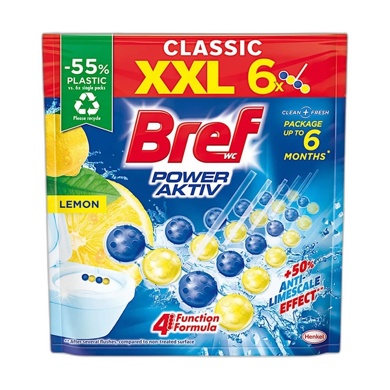 БЛОК ДЛЯ УНИТАЗА BREF POWER ACTIVE LEMON 6X50Г