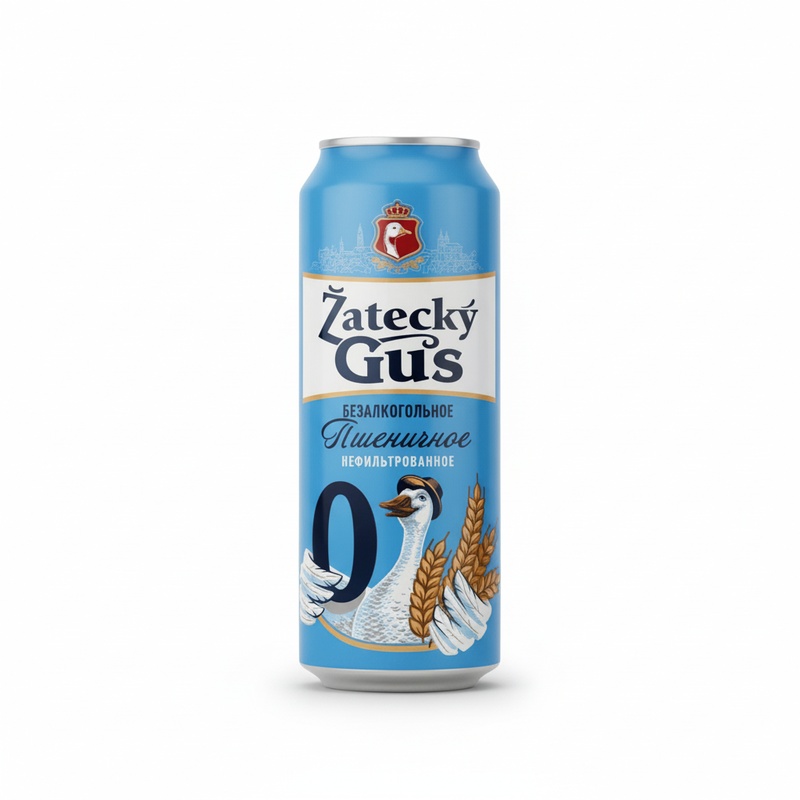ПИВО БЕЗАЛКОГОЛЬНОЕ ZATECKÝ GUS 0 ПШЕНИЧНОЕ 0,5% 0,43Л Ж/Б