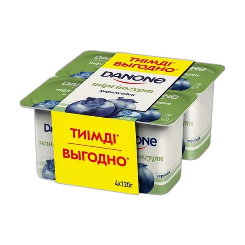 ЙОГУРТ DANONE ЧЕРНИКА 120Г МУЛЬТИПАК