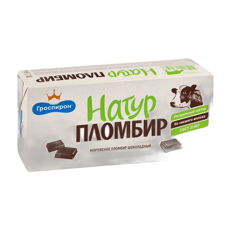 МОРОЖЕНОЕ НАТУР ПЛОМБИР ШОКОЛАДНАЯ КРОШКА 450Г БРИКЕТ