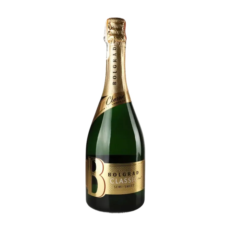 ВИНО ИГРИСТОЕ BOLGRAD CLASSIC БЕЛОЕ ПОЛУСУХОЕ 13,5% 0,75Л УКРАИНА